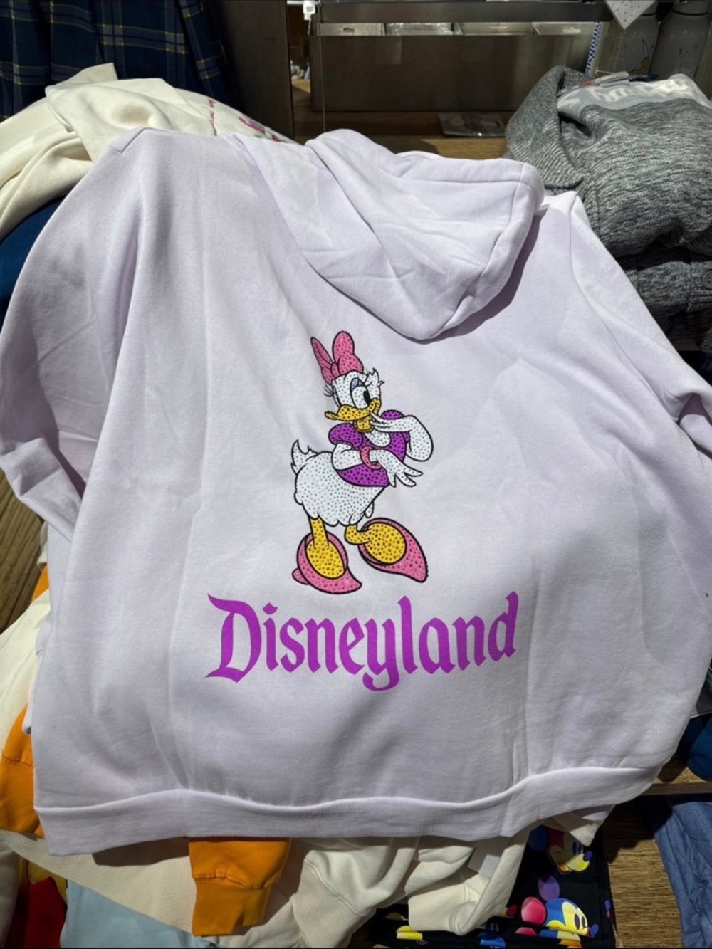 Disneyland Daisy Duck Rhinestone Full Zip Hoodie Purple size 1X NWT